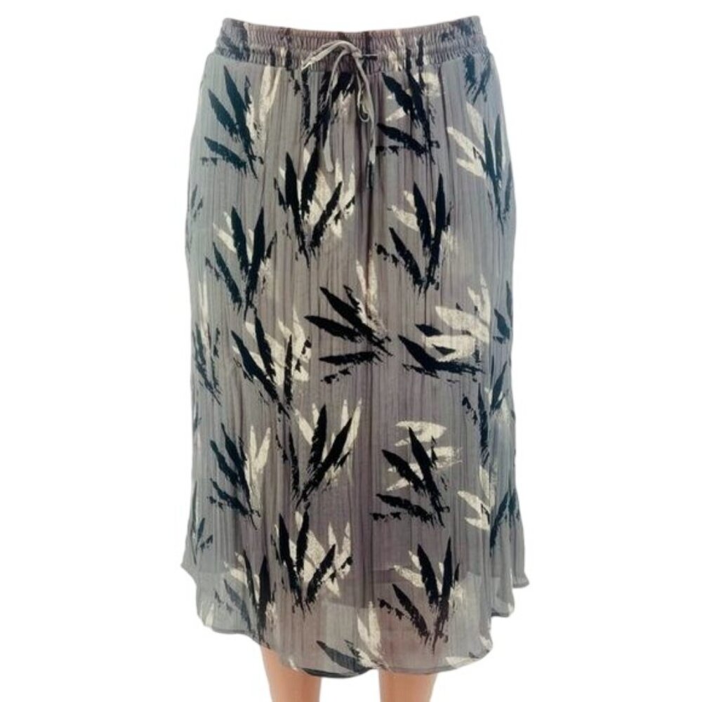 Vintage Y2K Urban Outfitters Gray Printed Flowy Chiffon Elasticized Midi Skirt - Picture 3 of 12